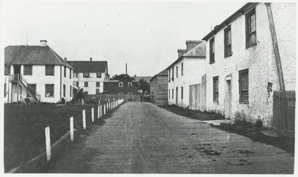 Interior of Fort with Office building, Governor, 1859 House, and Gneral Depot